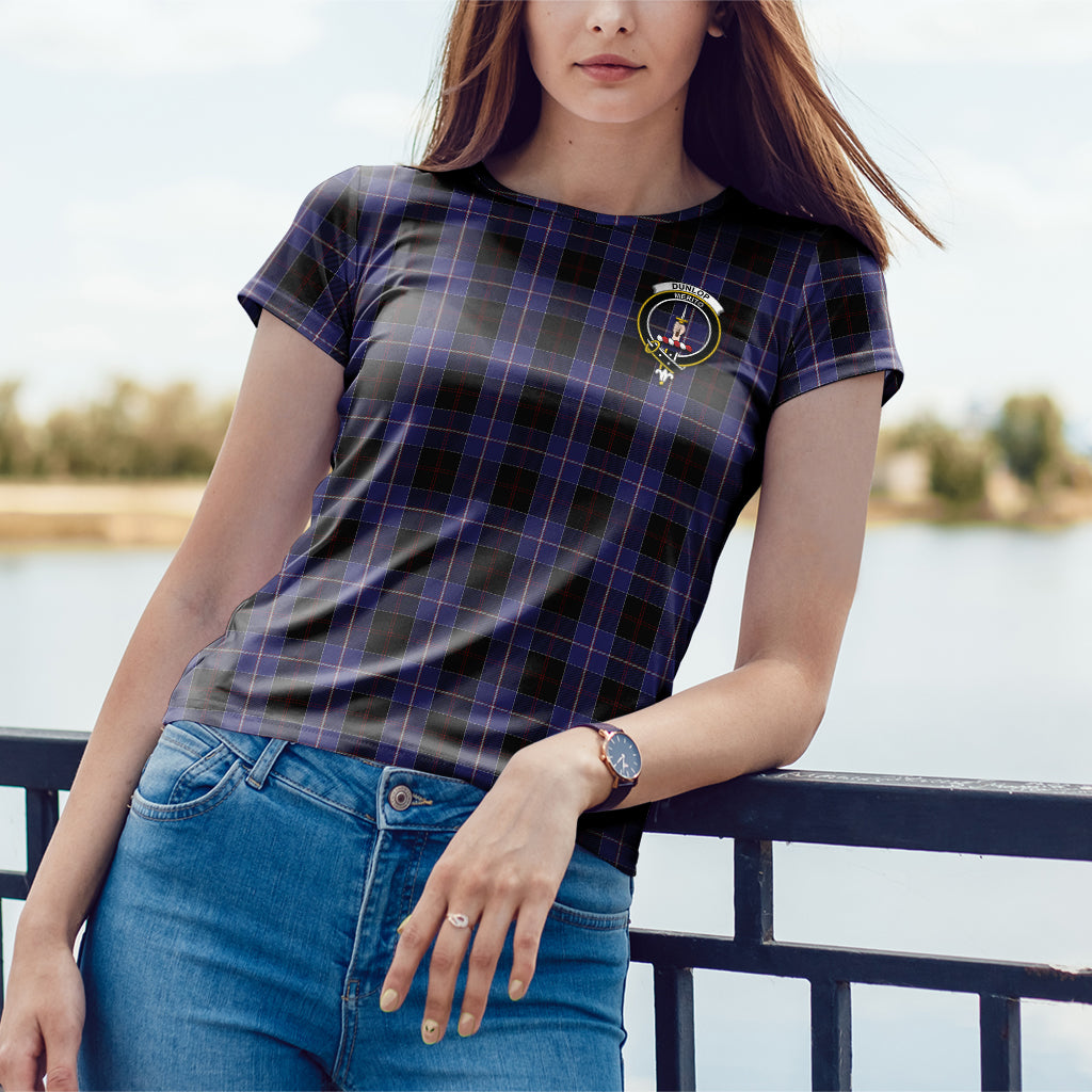 Dunlop Tartan T-Shirt with Family Crest - Tartan Vibes Clothing