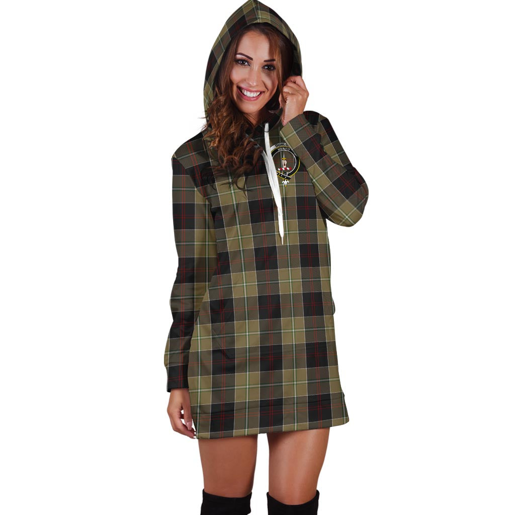 Dunlop Hunting Tartan Hoodie Dress with Family Crest - Tartan Vibes Clothing