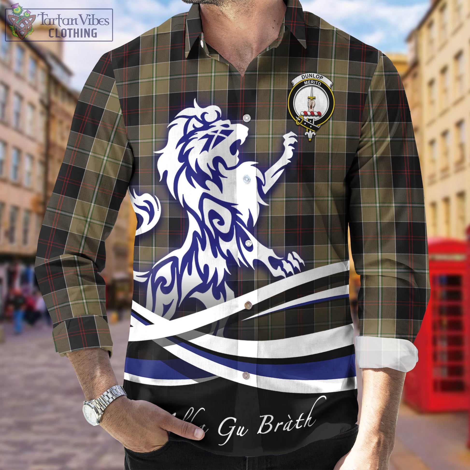 dunlop-hunting-tartan-long-sleeve-button-up-shirt-with-alba-gu-brath-regal-lion-emblem