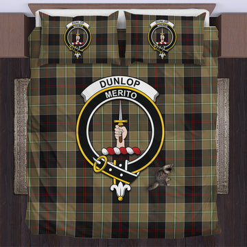 Dunlop Hunting Tartan Bedding Set with Family Crest