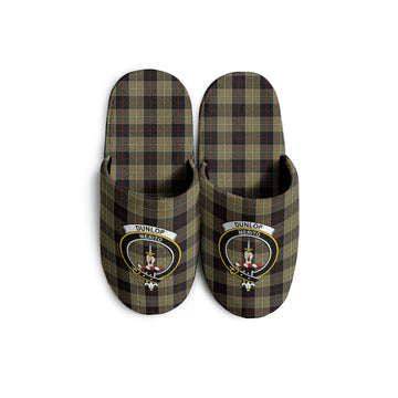 Dunlop Hunting Tartan Home Slippers with Family Crest