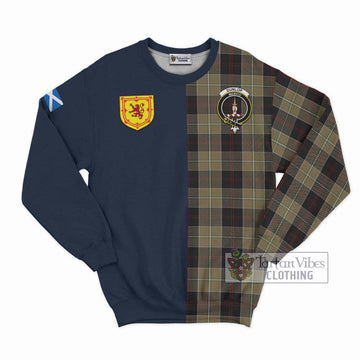 Dunlop Hunting Tartan Sweatshirt Alba with Scottish Lion Royal Arm Half Style