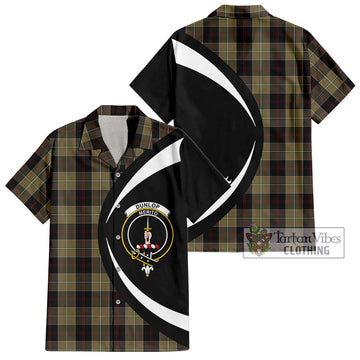 Dunlop Hunting Tartan Short Sleeve Button Up with Family Crest Circle Style