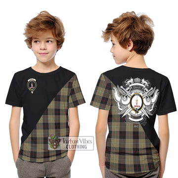 Dunlop Hunting Tartan Kid T-Shirt with Family Crest and Military Logo Style