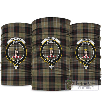 Dunlop Hunting Tartan Neck Gaiters, Tartan Bandanas, Tartan Head Band with Family Crest