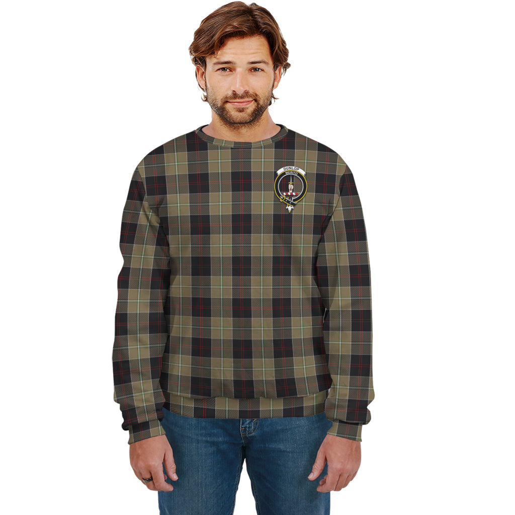 Dunlop Hunting Tartan Sweatshirt with Family Crest Unisex - Tartan Vibes Clothing