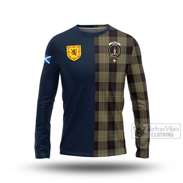 Dunlop Hunting Tartan Long Sleeve T-Shirt Alba with Scottish Lion Royal Arm Half Style