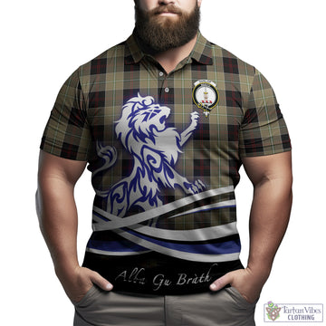 Dunlop Hunting Tartan Polo Shirt with Alba Gu Brath Regal Lion Emblem