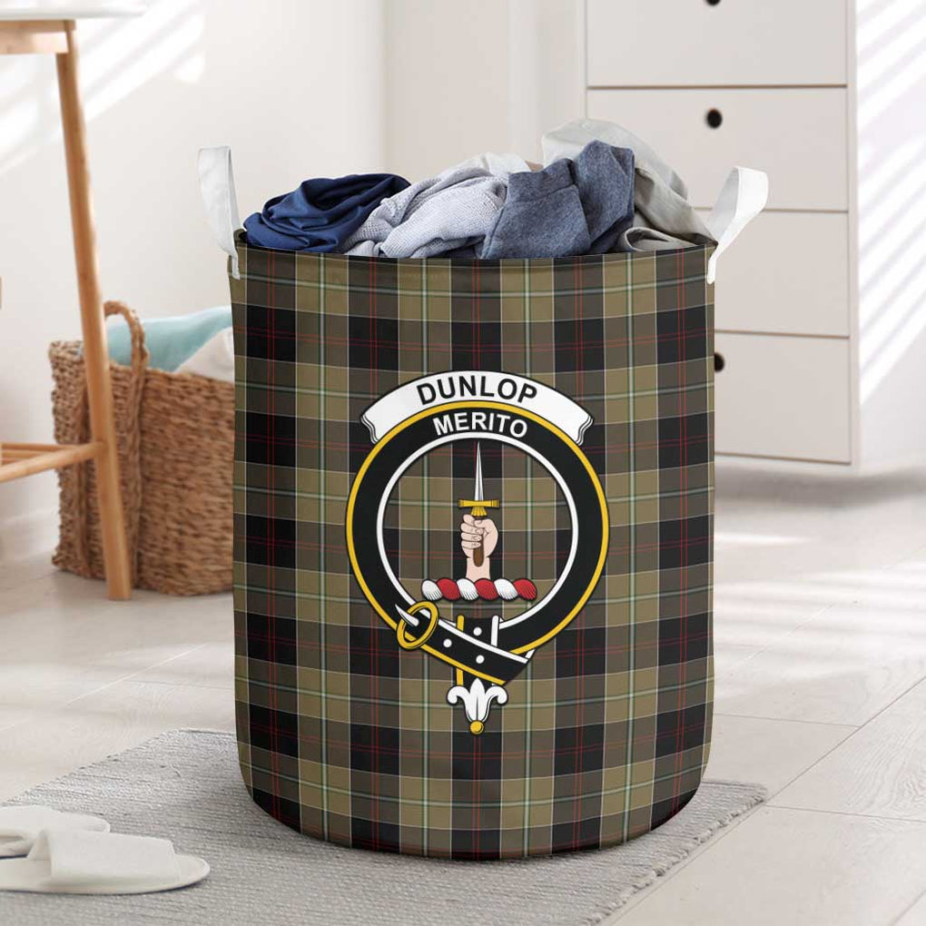 Dunlop Hunting Tartan Laundry Basket with Family Crest One Size - Tartanvibesclothing Shop