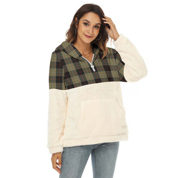 Dunlop Hunting Tartan Women's Borg Fleece Hoodie With Half Zip