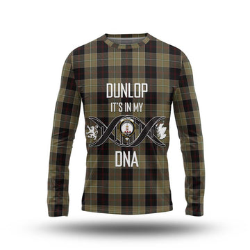 Dunlop Hunting Tartan Long Sleeve T-Shirt with Family Crest DNA In Me Style