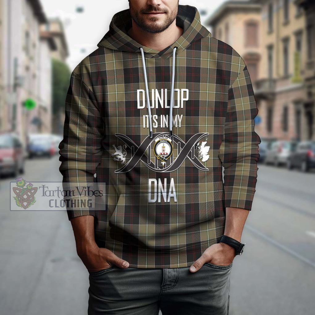 Dunlop Hunting Tartan Hoodie with Family Crest DNA In Me Style Pullover Hoodie - Tartanvibesclothing Shop