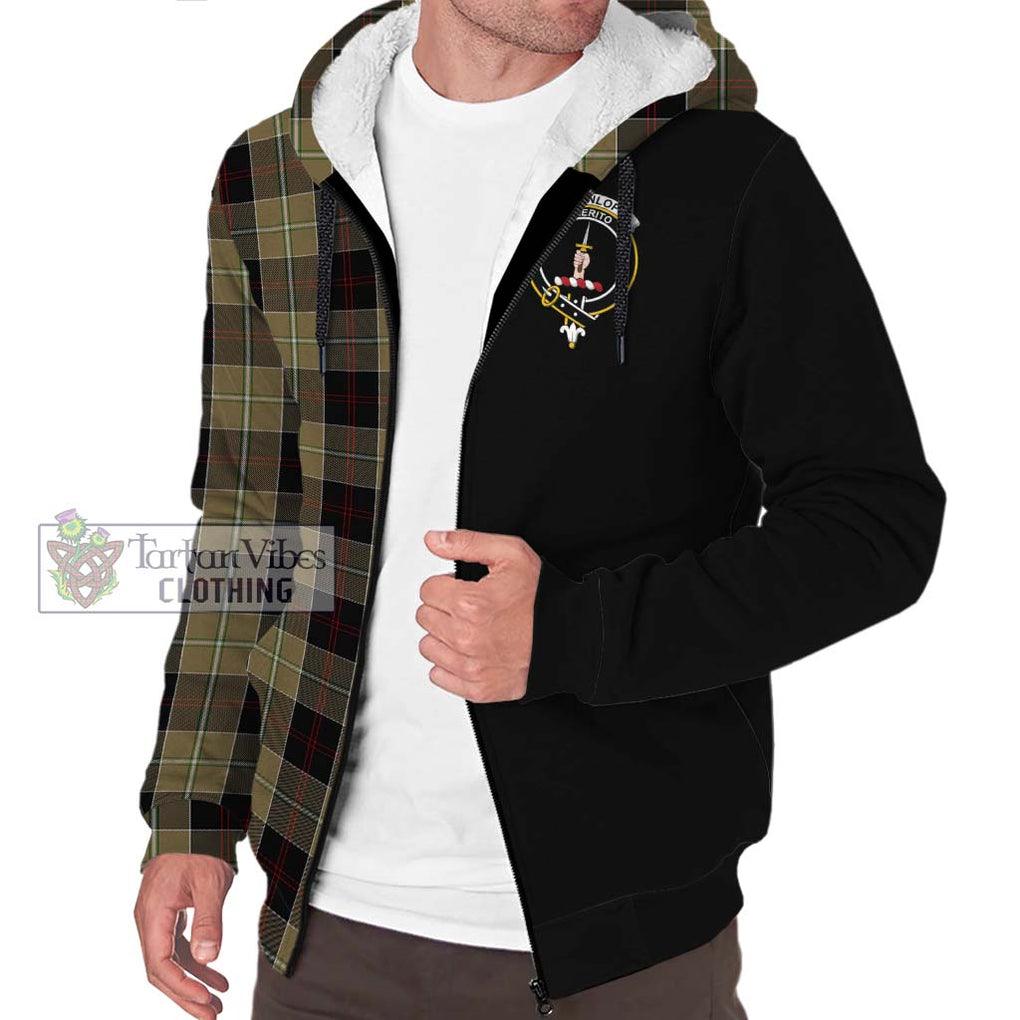 Dunlop Hunting Tartan Sherpa Hoodie with Family Crest and Half Of Me Style Unisex S - Tartanvibesclothing Shop