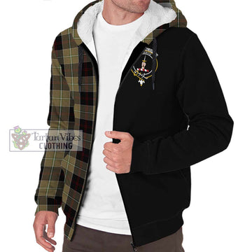 Dunlop Hunting Tartan Sherpa Hoodie with Family Crest and Half Of Me Style