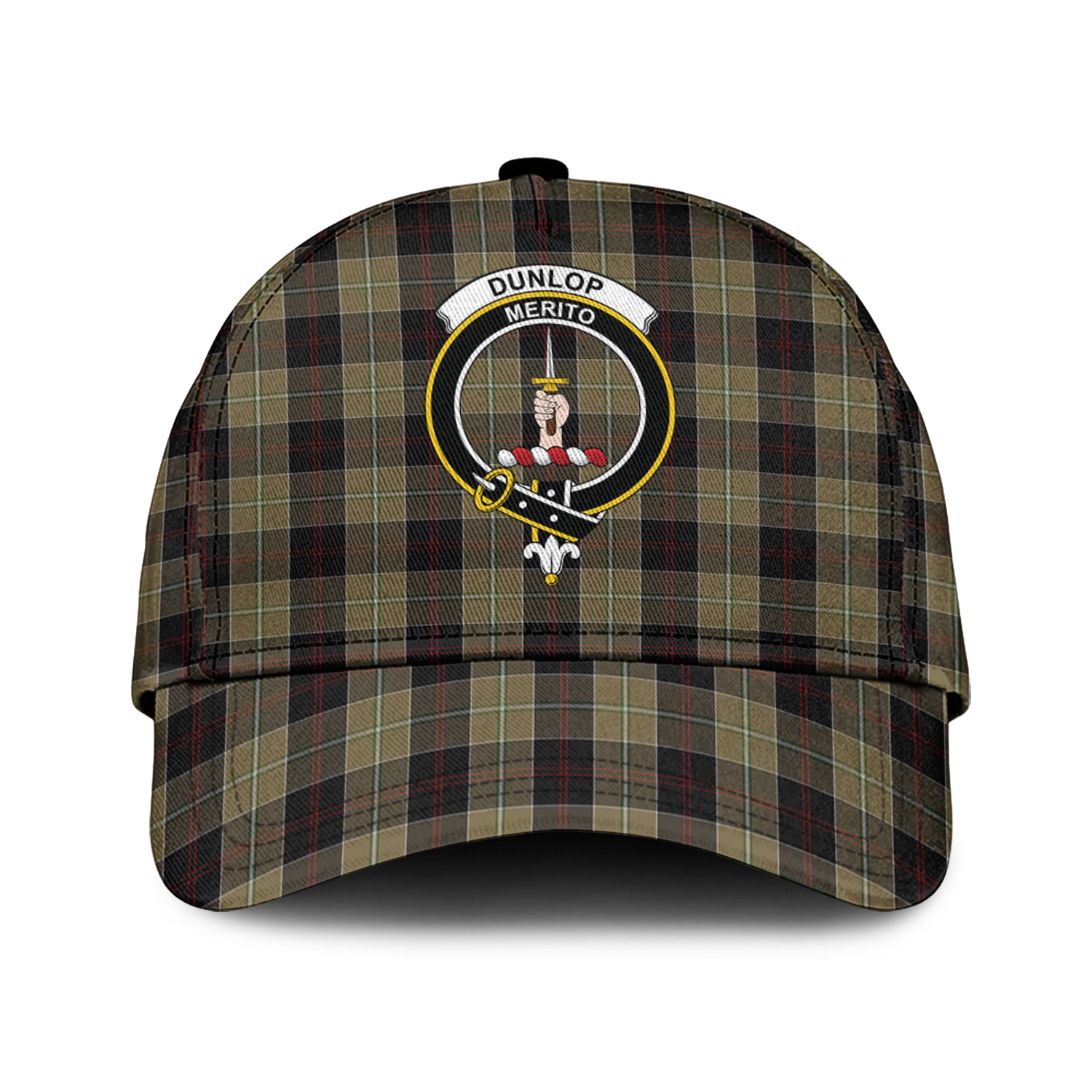 Dunlop Hunting Tartan Classic Cap with Family Crest Classic Cap Universal Fit - Tartan Vibes Clothing