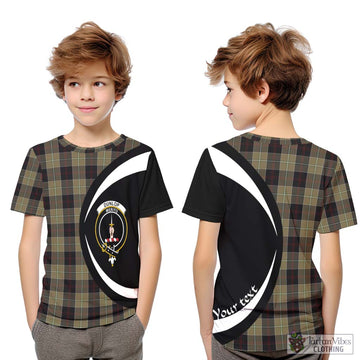 Dunlop Hunting Tartan Kid T-Shirt with Family Crest Circle Style