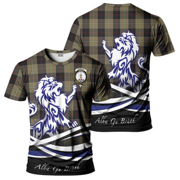 Dunlop Hunting Tartan T-Shirt with Alba Gu Brath Regal Lion Emblem