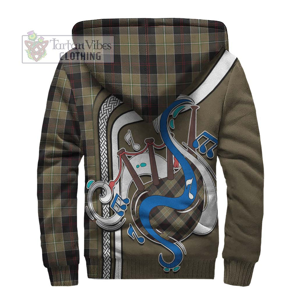 Dunlop Hunting Tartan Sherpa Hoodie with Epic Bagpipe Style - Tartanvibesclothing Shop