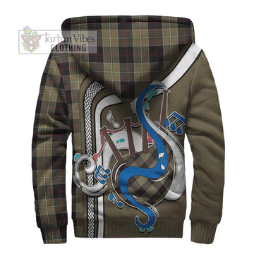 Dunlop Hunting Tartan Sherpa Hoodie with Epic Bagpipe Style