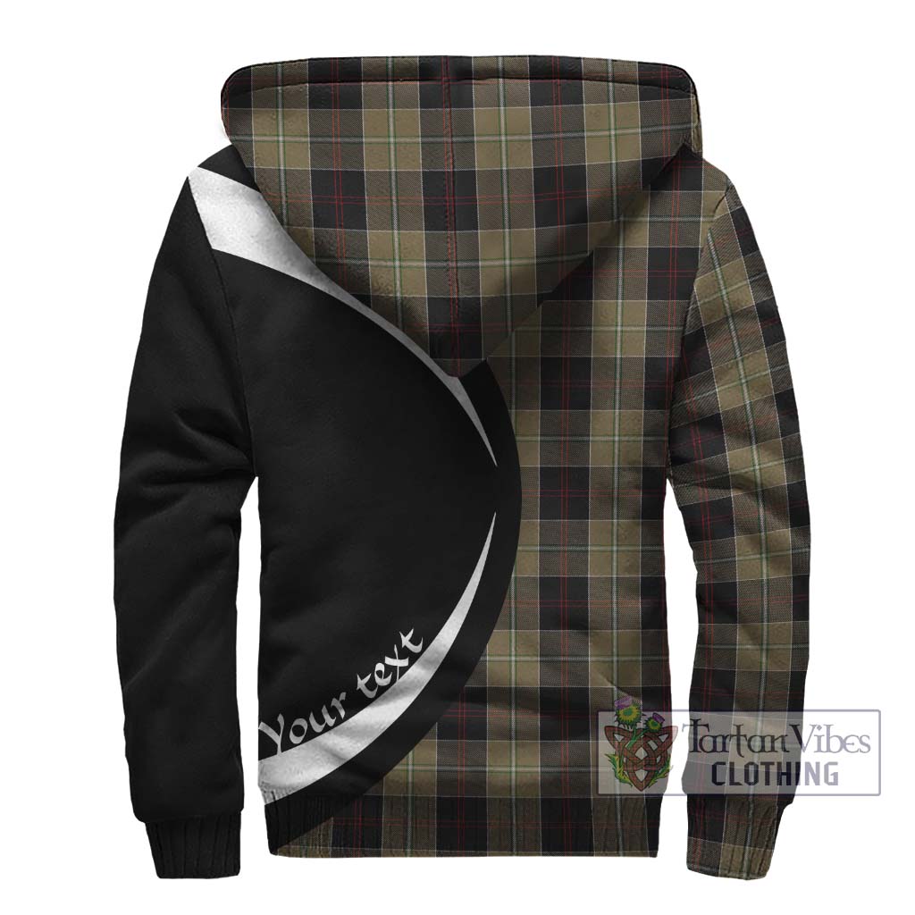 Dunlop Hunting Tartan Sherpa Hoodie with Family Crest Circle Style - Tartan Vibes Clothing