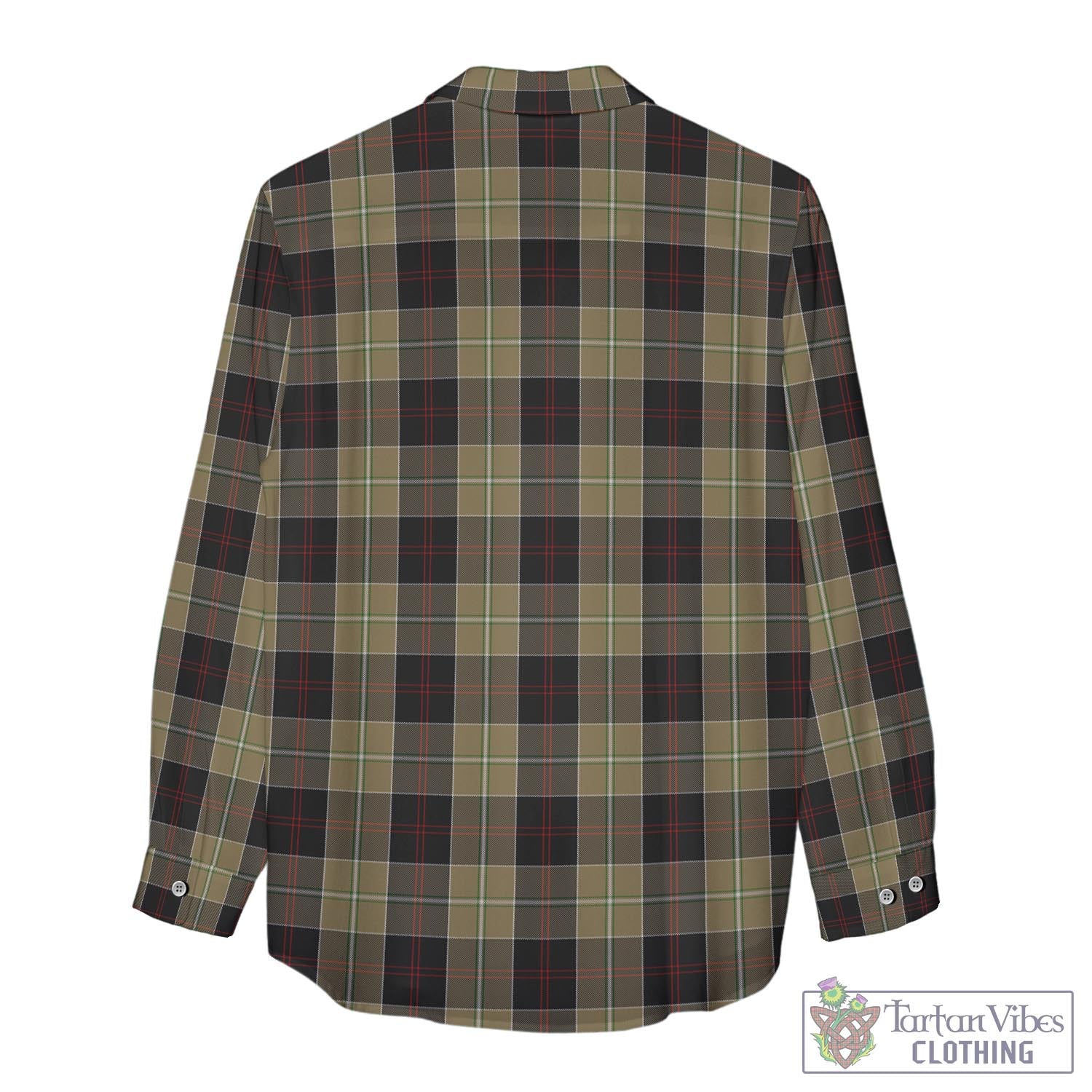 Tartan Vibes Clothing Dunlop Hunting Tartan Womens Casual Shirt with Family Crest