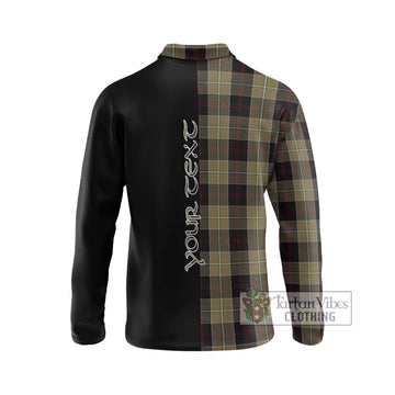 Dunlop Hunting Tartan Long Sleeve Polo Shirt with Family Crest and Half Of Me Style