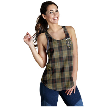 Dunlop Hunting Tartan Women Racerback Tanks with Family Crest