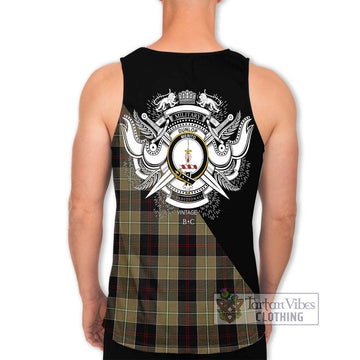 Dunlop Hunting Tartan Men's Tank Top with Family Crest and Military Logo Style