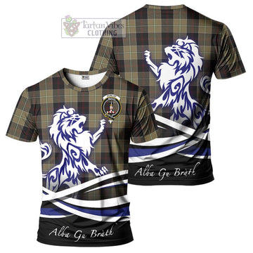 Dunlop Hunting Tartan Cotton T-shirt with Alba Gu Brath Regal Lion Emblem