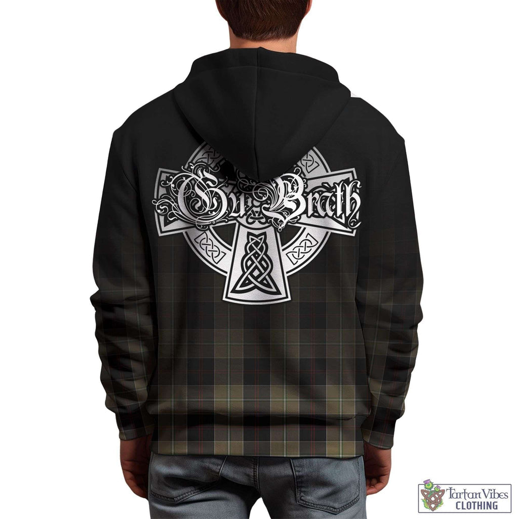 Tartan Vibes Clothing Dunlop Hunting Tartan Hoodie Featuring Alba Gu Brath Family Crest Celtic Inspired