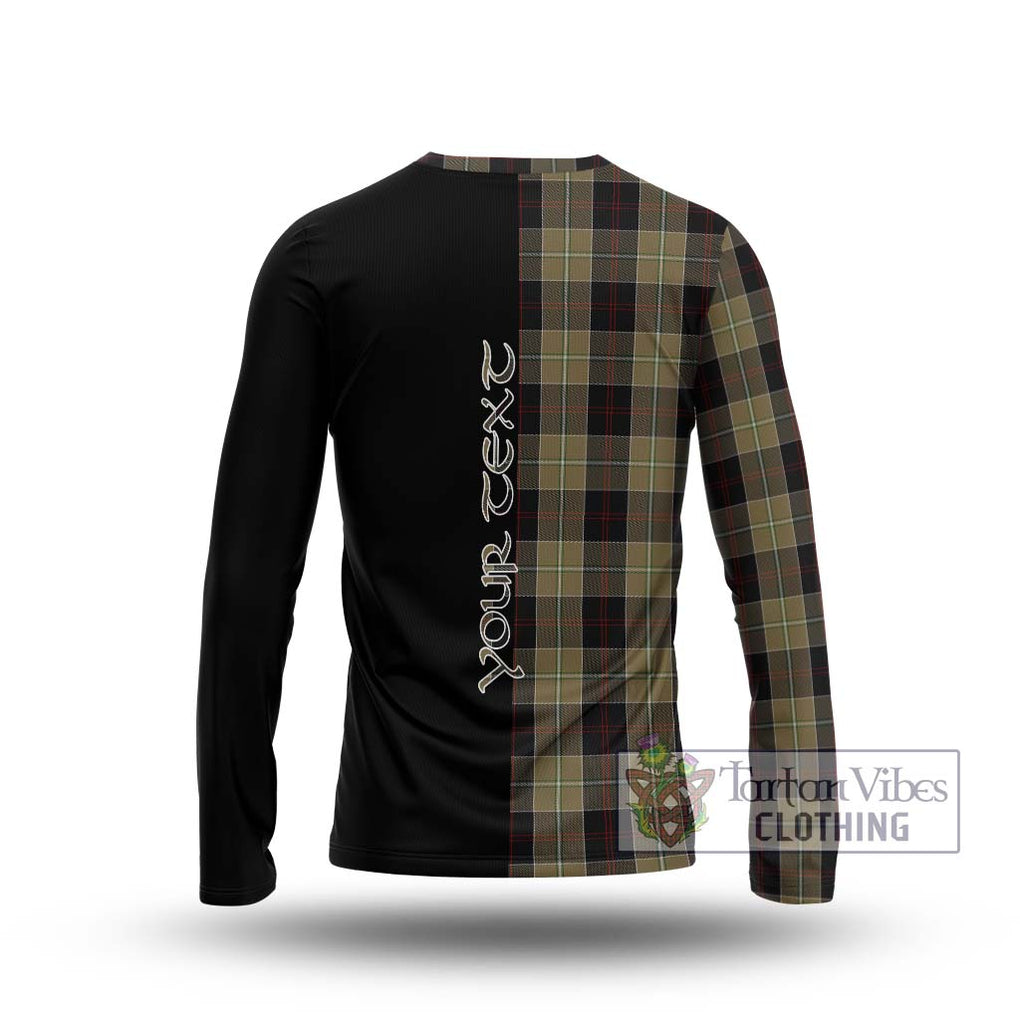 Dunlop Hunting Tartan Long Sleeve T-Shirt with Family Crest and Half Of Me Style - Tartanvibesclothing Shop