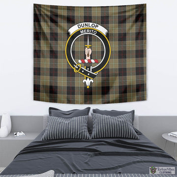 Dunlop Hunting Tartan Tapestry Wall Hanging and Home Decor for Room with Family Crest