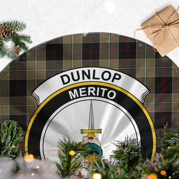 Dunlop Hunting Tartan Christmas Tree Skirt with Family Crest