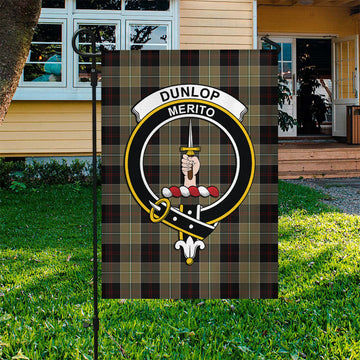 Dunlop Hunting Tartan Flag with Family Crest