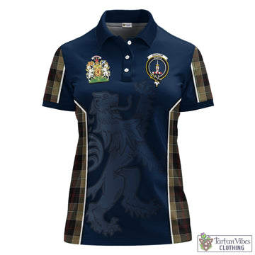 Dunlop Hunting Tartan Women's Polo Shirt with Family Crest and Lion Rampant Vibes Sport Style