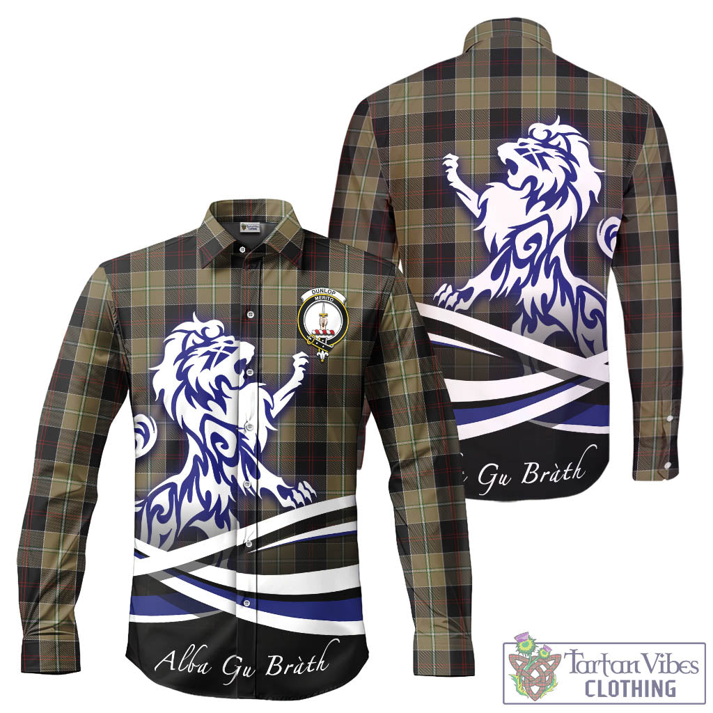 dunlop-hunting-tartan-long-sleeve-button-up-shirt-with-alba-gu-brath-regal-lion-emblem