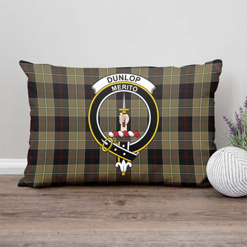 Dunlop Hunting Tartan Pillow Cover with Family Crest