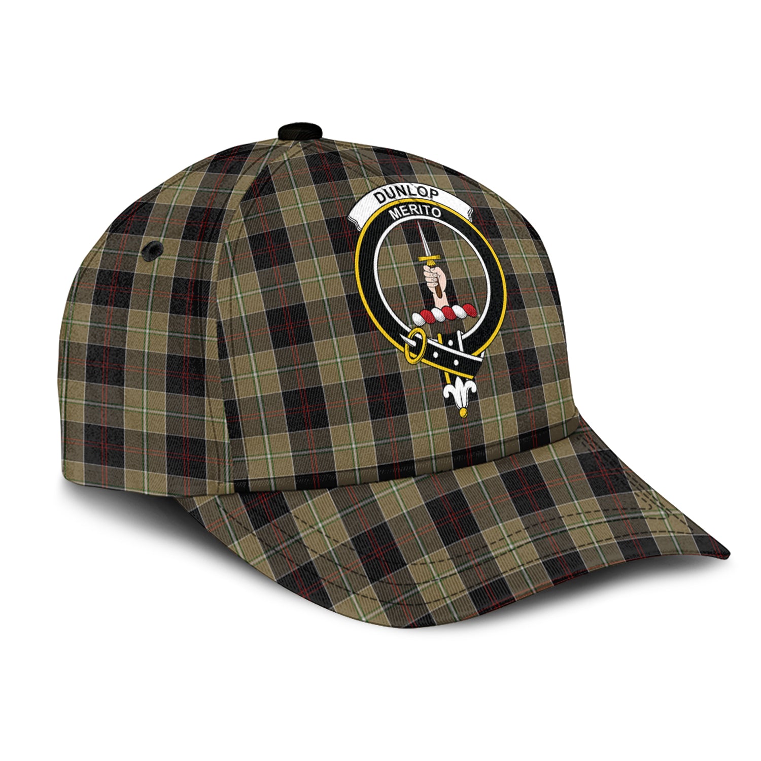 Dunlop Hunting Tartan Classic Cap with Family Crest - Tartan Vibes Clothing