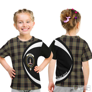 Dunlop Hunting Tartan Kid T-Shirt with Family Crest Circle Style