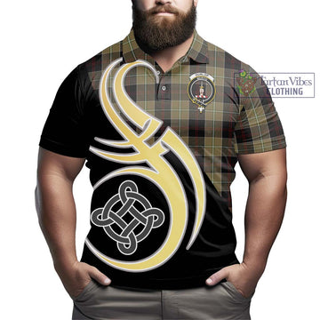 Dunlop Hunting Tartan Polo Shirt with Family Crest and Celtic Symbol Style