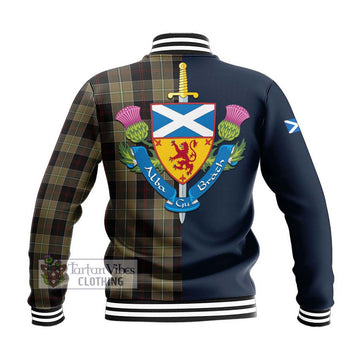 Dunlop Hunting Tartan Baseball Jacket Alba with Scottish Lion Royal Arm Half Style