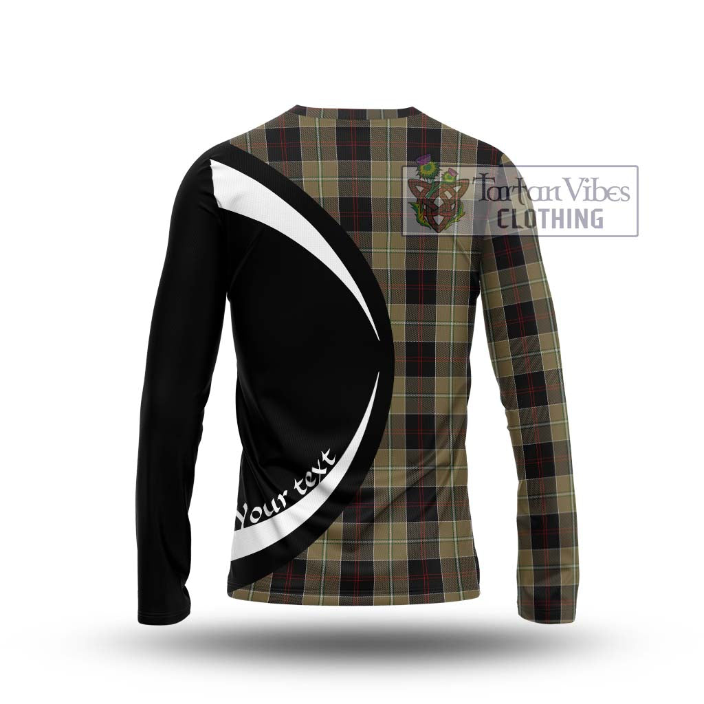 Dunlop Hunting Tartan Long Sleeve T-Shirt with Family Crest Circle Style - Tartan Vibes Clothing