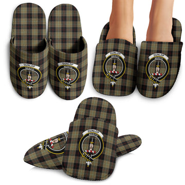 Dunlop Hunting Tartan Home Slippers with Family Crest