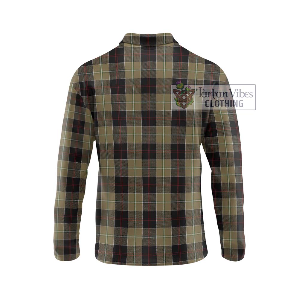 Dunlop Hunting Tartan Long Sleeve Polo Shirt with Family Crest DNA In Me Style - Tartanvibesclothing Shop