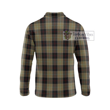 Dunlop Hunting Tartan Long Sleeve Polo Shirt with Family Crest DNA In Me Style