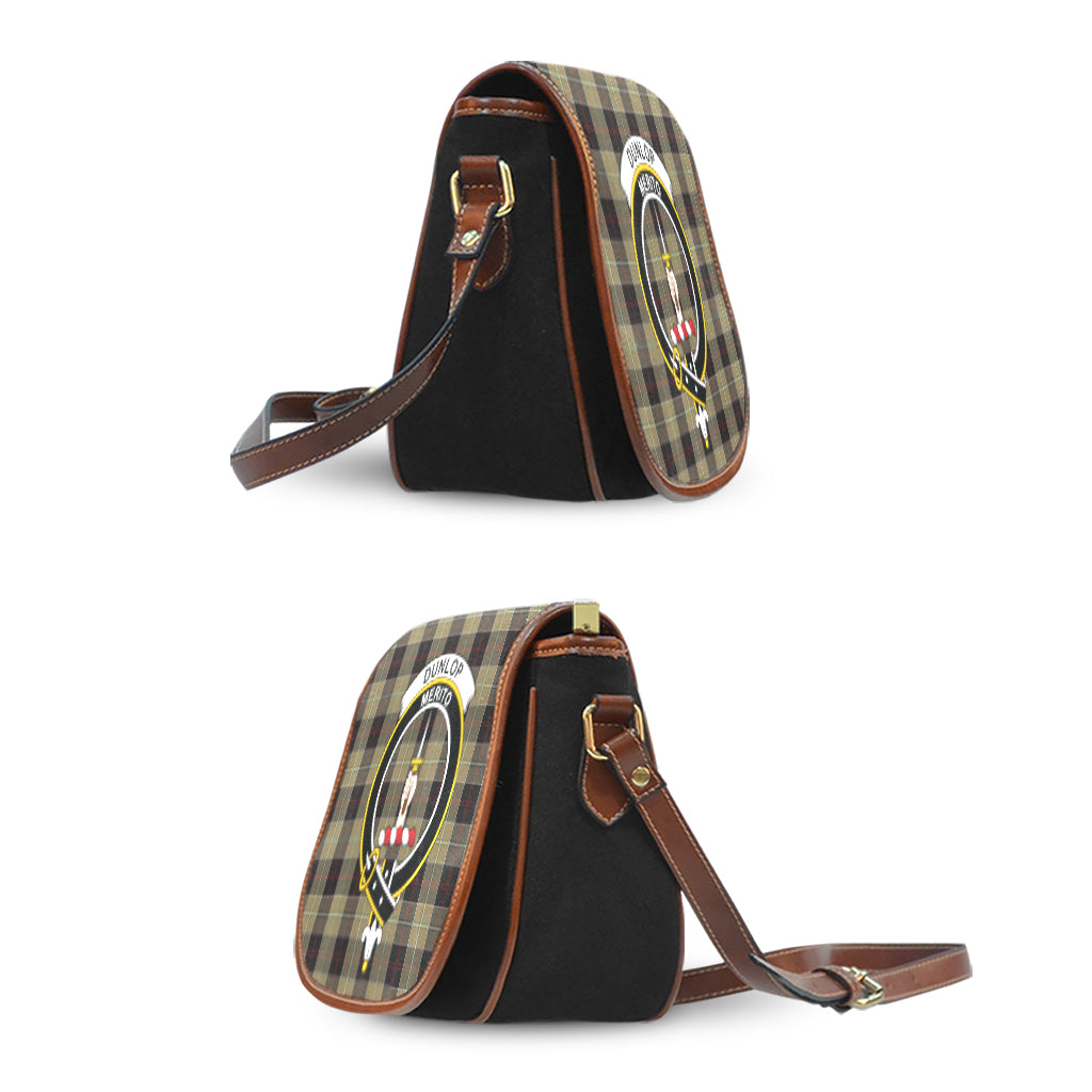 Dunlop Hunting Tartan Saddle Bag with Family Crest - Tartan Vibes Clothing