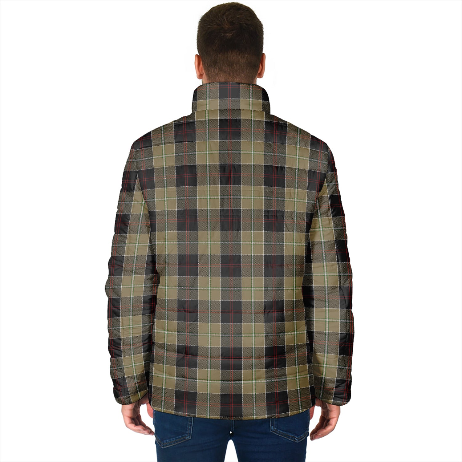 Dunlop Hunting Tartan Padded Jacket with Family Crest - Tartanvibesclothing