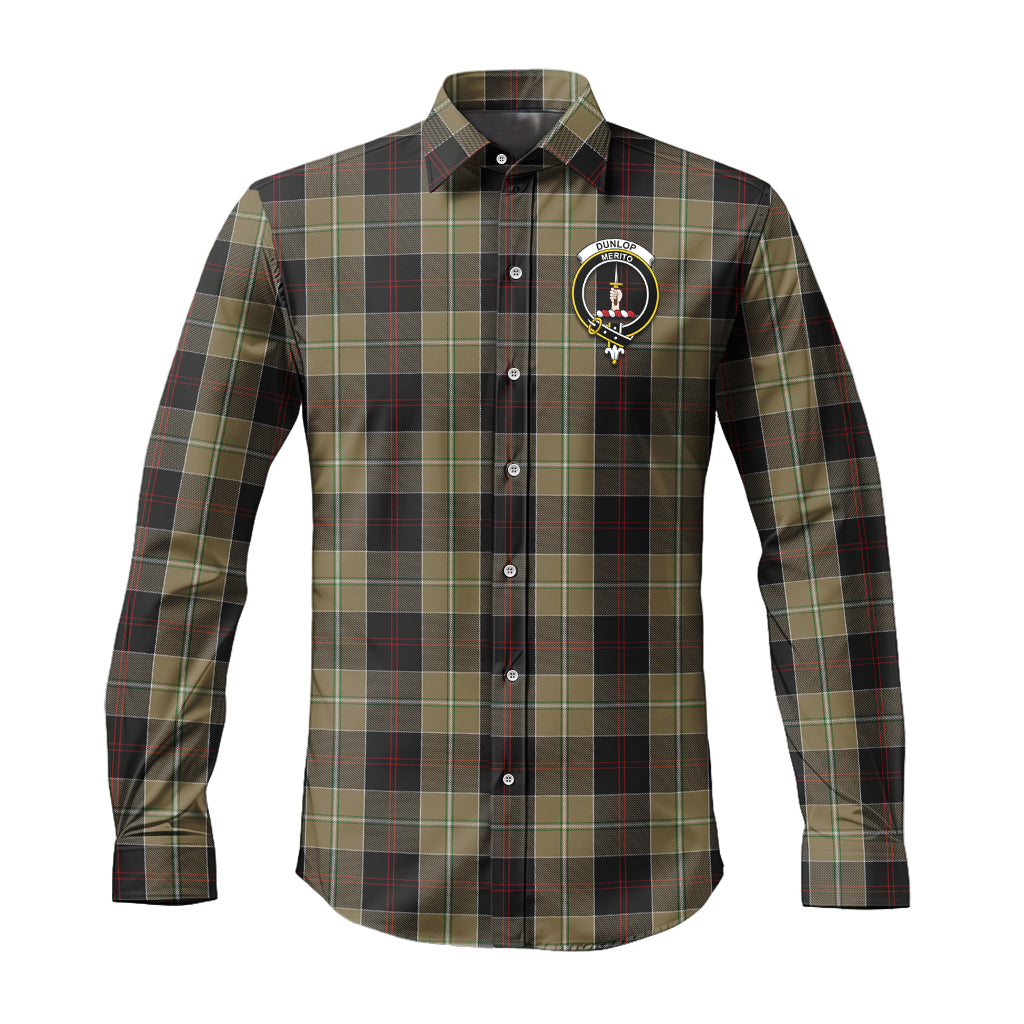 dunlop-hunting-tartan-long-sleeve-button-up-shirt-with-family-crest