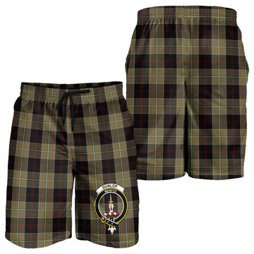 Dunlop Hunting Tartan Mens Shorts with Family Crest