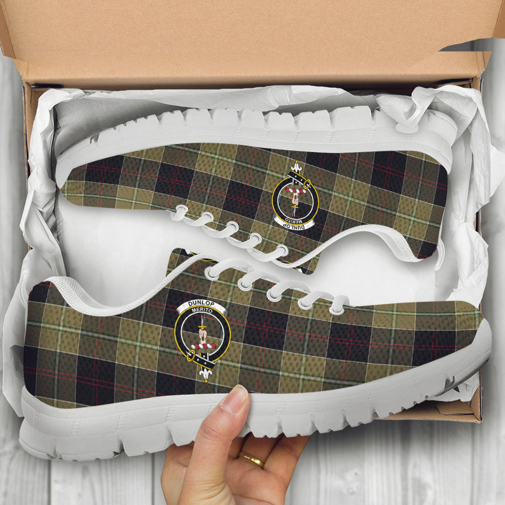 Dunlop Hunting Tartan Sneakers with Family Crest - Tartan Vibes Clothing